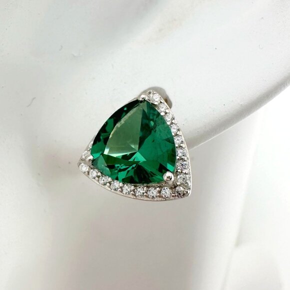 Trillion Cut 6.30 Ct Lab Created Color Changing Pariaba Gemstone Earrings - Picture 3 of 11